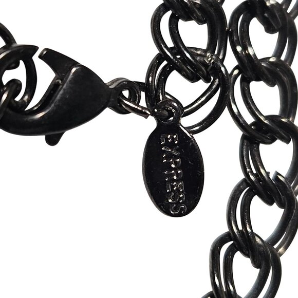 Express Elegant Crystal Statement Necklace Black Chain Fashion Jewelry Women - Picture 3 of 6